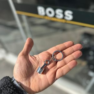 Piston metal anahtarlık gri